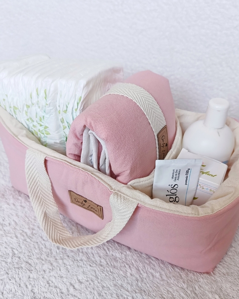 Cesto pañalero - tusor Rosa - comprar online