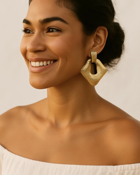 Brinco Monalisa dourado e prata Fosco - comprar online