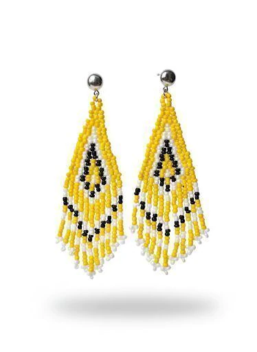 Brinco Jade Longo em Miçangas Coloridas – Maxi Brinco Boho Chic Verão - Coqueirinho Beach
