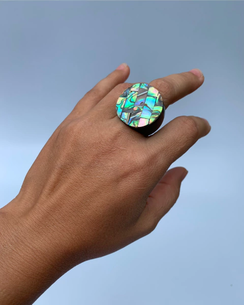 Aneis Abalone Verde - Coqueirinho Beach Acessórios