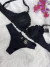 Conjunto de lingerie importado renda guipir luxo preto 0868 - comprar online