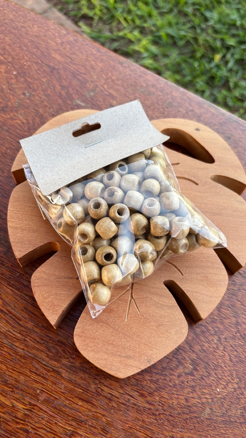 Bolinhas de madeira 12mm bege pacote 50g - comprar online