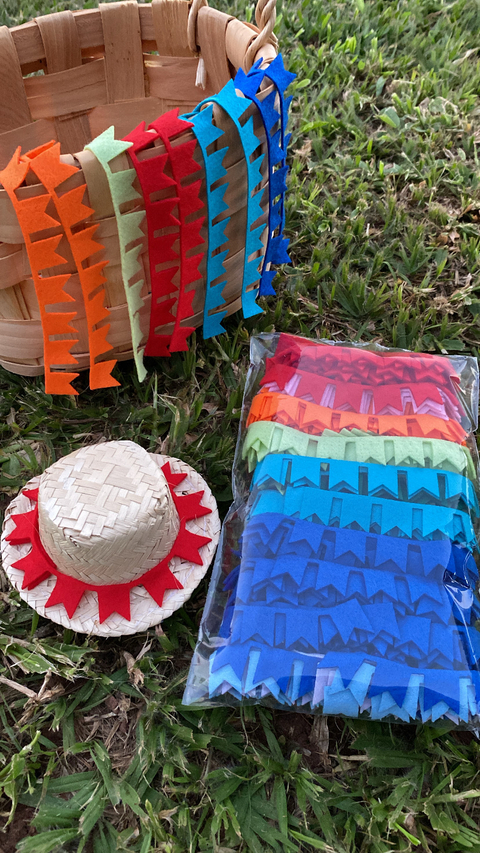 Kit Sianinha Bandeirinha Feltro 50 uni Atacado