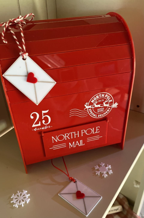 Caixa Cartas para o Papai Noel Polo North Mail em Acrilico