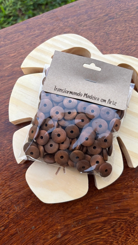 Disquinhos de madeira 1,5cm pacote com 50g