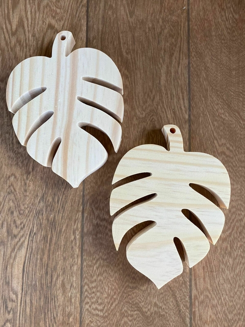 Pingente Costela de Adão 15x11cm em Madeira para Artesanato e Decoração