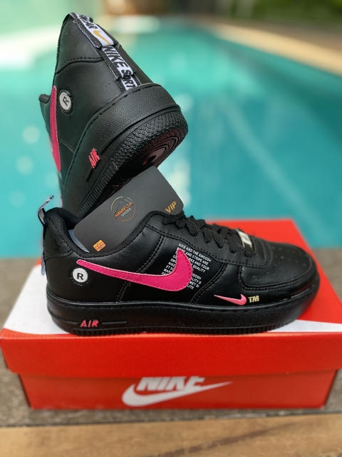 Nike Air Force One Preto/Rosa - comprar online