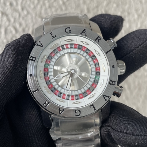 Bvlgari Cassino Prata (Fundo Cinza)