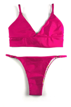 Biquini Dupla Face Rosa Choque