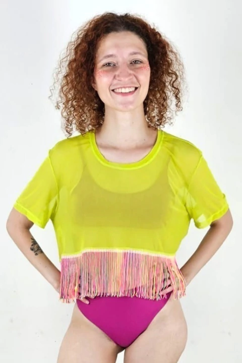 Cropped Neon Franja - comprar online