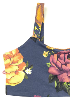 Top Dupla Face Floral Marinho na internet