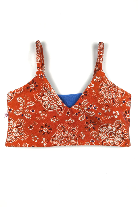 Top Dupla Face Bandana Laranja