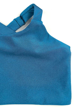 Top Dupla Face Azul Petróleo Frutas - comprar online