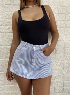 SHORT POLLERA RAYADO AZUL - comprar online