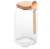 Porta Mantimento Quadrado de Vidro com Tampa e Colher de Bambu 650ml - comprar online