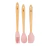 Conjunto Lyor 3 Utensilios Silicone Com Cabo de Bambu Rosa - comprar online