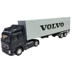 Miniatura Caminhao Carreta Bau Volvo Fh12 Welly 1/32 - Azul - Patoys