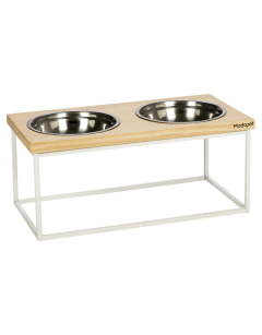 Comedero doble blanco M