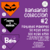 Imagen de la colección de bandanas #2 con diseños de Halloween en colores naranja, negro y morado.