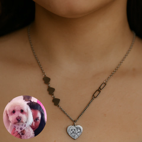 Collar Alma Gemela. DIje de Corazón Personalizado con Fotografía | icniuh