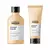 Botellas de champú y acondicionador Absolut Repair de L'Oréal Professionnel, diseñados para el cuidado del cabello dañado.