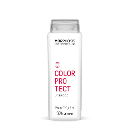 Botella de shampoo Morphosis Color Protect de 250 ml, diseñada para proteger el color del cabello.