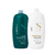Botellas de shampoo y acondicionador Semi di Lino Reparative Diamond de 1000ml cada una, ideal para cabello dañado y normal.