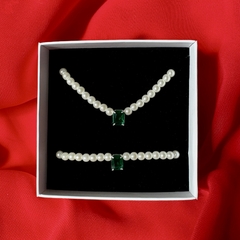 Conjunto Gargantilhae Pulseira Esmeralda - comprar online