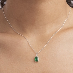 Colar Esmeralda Retangular - comprar online