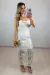 Vestido Feminino Midi Rendado Tqc Floral na internet