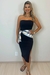 Vestido midi canelado tomara que caia na internet
