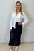 Saia Feminina Midi em Tricot Rendado - comprar online