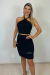 Conjunto Feminino em Tricot Saia e cropped detalhes