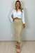 Saia Feminina Midi em Tricot Rendado