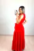 Vestido Feminino Longo Gola Alta Com Cinto - loja online