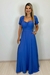 Vestido Feminno Longo Manga Curta com Bolso