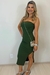 Vestido midi canelado tomara que caia