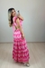 Vestido Feminino Lese Bordado Babado Alça - comprar online