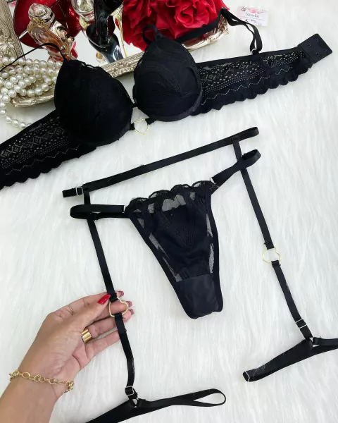 Lingerie Paixão ( acompanha cinta-liga)