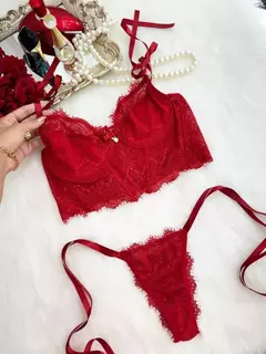 CONJUNTO MELISSA DE LAÇO SEM BOJO - VERMELHO - comprar online