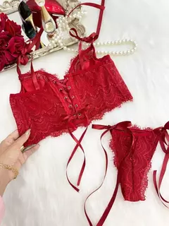 CONJUNTO MELISSA DE LAÇO SEM BOJO - VERMELHO na internet