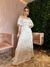 Vestido babado fios de brilho