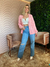 Calça jeans wide leg Manu na internet