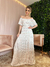 Vestido babado fios de brilho
