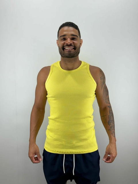 Camisa regata tanker canelada AMARELO - comprar online