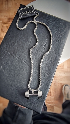 Collar Dumbbell acero quirúrgico 55 cm largo