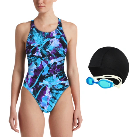 Combo Malla Natacion Safit 6101 + Gorro Tela + Antiparras - tienda online