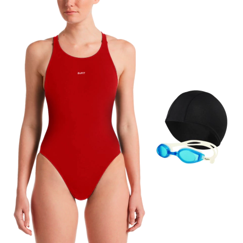 Combo Malla Natacion Safit 6190 + Gorro Tela + Antiparras - comprar online