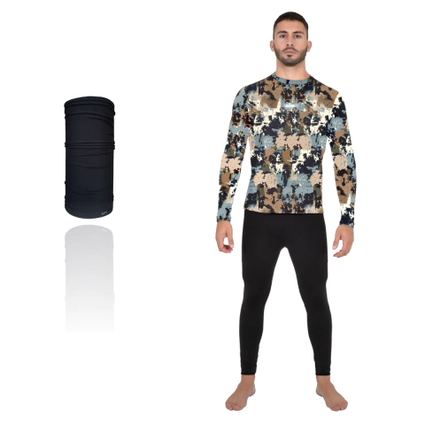 Conjunto Termico Hombre Safit Remera 440 + Calza Primera Piel 749 + Cuello 999 - SAFIT SPORT
