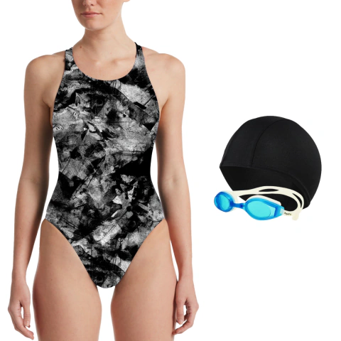 Combo Malla Natacion Safit 6101 + Gorro Tela + Antiparras - comprar online